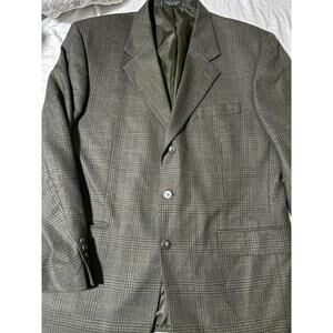 Vintage 90s Jones New York Famous Barr Brown/Black Lambswool Blazer Size 44R